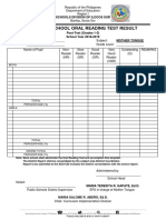 Form A - School Oral Reading Test Result: Schools Division of Ilocos Sur