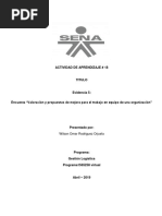 Evidencia 5 Encuesta Valoración y Propuestas de Mejora para El Trabajo en Equipo de Una Organización