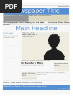 T He 019 Newspaper Editable Template