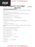 CBSE Class 11 Chemistry MCQs - Mole Concept