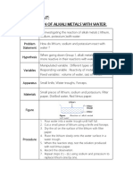 Reaction of Alkali Metals With Water and Oxygen