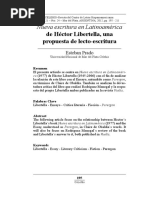 Héctor Libertella, Una Propuesta de Lecto-Escritura