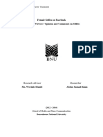 Female Selfies On Facebook: A Study of Viewers' Opinion and Comments On Selfies