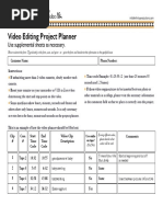 Video Editing Project Planner