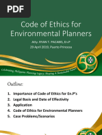 Code of Ethics For Environmental Planners Under RA 10587