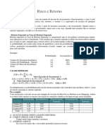 Risco e Retorno - Exercícios