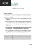 Segregation of Duties Checklist