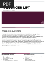 Mechanism of Passenger Lifts