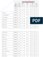 Sports Students Attendance Cum Participation List