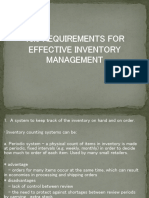 Requirements For Effective Inventory Management