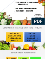 Menu Sehari Bayi Umur 9 - 11 Bulan