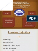 Presentation of "Portfolio Management" Topic "Arbitrage Pricing Theory "