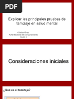 Explicar Las Principales Pruebas de Tamizaje en Salud Mental