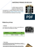 Existencia de Materias Primas en Bolivia