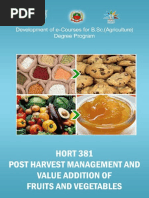 Post Harvest Management Value Addition of Fruits Vegetable PDF