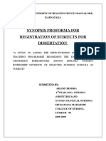 Synopsis Proforma For Registration of Subjects For Dissertation