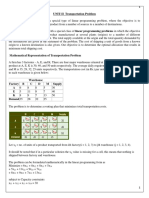 UNIT 4 Tronportation Problem