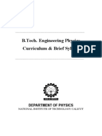 B.Tech. Engineering Physics Curriculum & Brief Syllabi