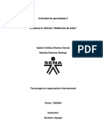 Evidencia 6 Informe Definición de Rutas Isabel Cristina Alvarez Garcia Y Daniela Ramirez Bedoya