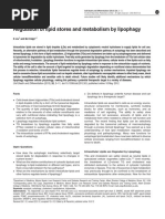 Regulation of Lipid Stores and Metabolism by Lipophagy