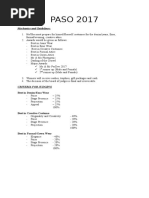 PASO Criteria For Judging