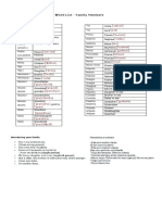 Word List - : Family Members