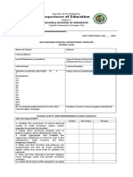 Brigada Eskwela Monitoring Template School Level