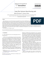 Modeling Lubricant Flow Between Thrust-Bearing Pads