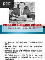 Theodor Seuss Giesel: March 2, 1901 - Sept. 27, 1991