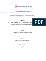 La Influencia de La Personalidad en La Comunicación Organizacional