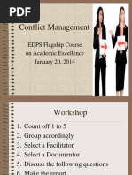 Conflict Management: EDPS Flagship Course On Academic Excellence January 20, 2014