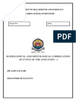 Radiological and Histological Correlation of Cysts of The Jaws Part - I