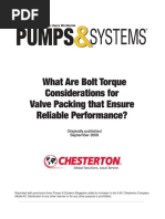 What Are Bolt Torque Considerations For Valve Packing That Ensure Reliable Performance