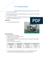 Experiment 4, 5, 6 (Single, Series and Parallel Centrifugal Pumps)