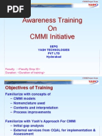 Awareness Training On CMMI Initiative: Sepg Yash Technologies PVT LTD Hyderabad