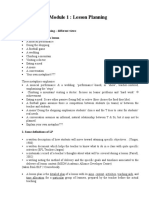 Module 1: Lesson Planning: Week 1: Section I/ Lesson Planning - Different Views 1. Some Metaphors of A Lesson