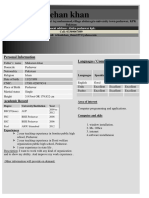 Rehan Khan: Languages / Communication Skills Personal Information