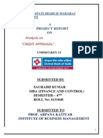 A Project Report ON: Analysis On "Credit Appraisal"