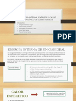 Energia Interna, Entalpia y Calor Especifico de Un Gas