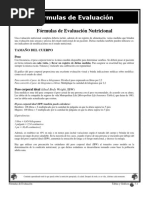 Fórmulas de Evaluación Nutricional