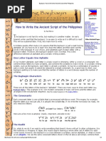 Baybayin How To Write The Ancient Script of The Philippines PDF