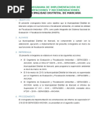 Cronograma de Implementación de Exhortaciones y Recomendaciones Realizadas A La Municipalidad Distrital de Marcará