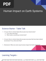 Humans Impact On Earth Systems 2019