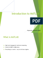 Introduction To MATLAB: Prepared By: Mahendra Shukla