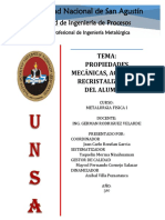Propiedades Mecánicas Acritud y Recristalización Del Aluminio