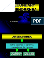 Secondary Amenorrhea: DR Hanaa Alani