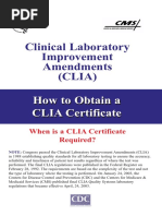 Clinical Laboratory Improvement Amendments (CLIA) : How To Obtain A CLIA Certificate