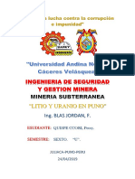 Litio y Uranio Puno