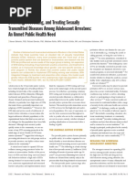 Detecting, Preventing, and Treating Sexually Transmitted Diseases Among Adolescent Arrestees: An Unmet Public Health Need