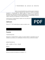 Aplicación de La Transformada de Laplace en Circuitos Electricos